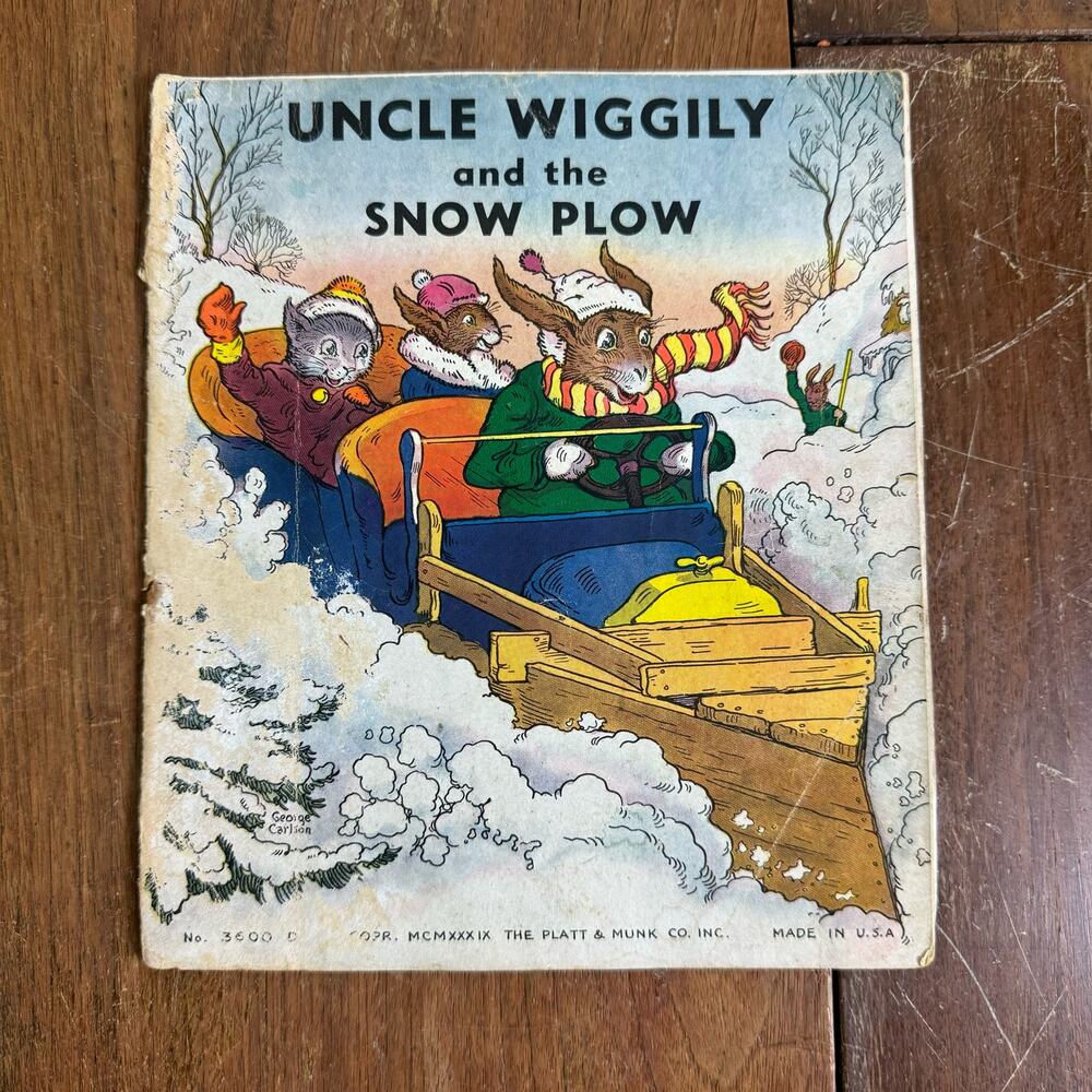 1939 Uncle Wiggily and the Snow Plow by‎ Howard R. Garis illustrated storybook